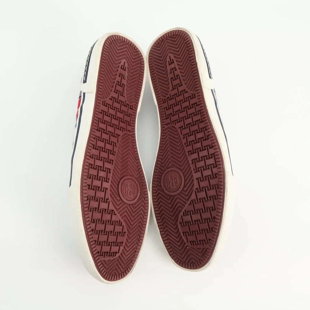 GH Bass Olsen Mens 10.5 M Plaid Patchwork Canvas Slip On Loafers Shoes‎
